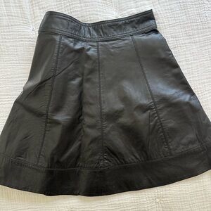 bebe Black A-Line Leather Skirt